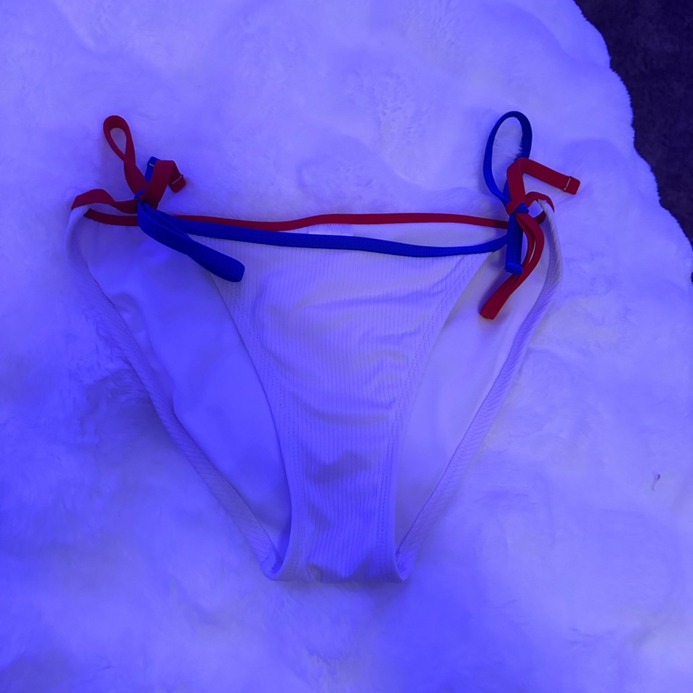 Super cute white, red, blue bathing suit bottoms